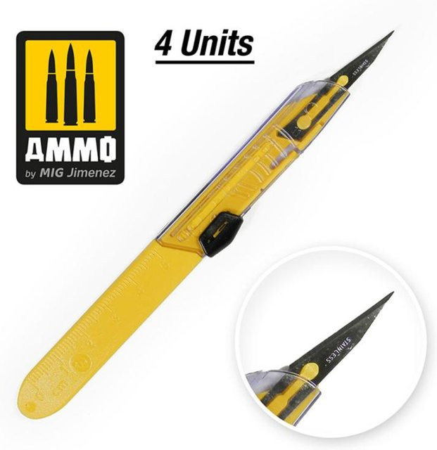 AMMO by MIG Jimenez Protective Blade Straight, 1-teiliges Set, Gelb, Kunststoff - Bild 1