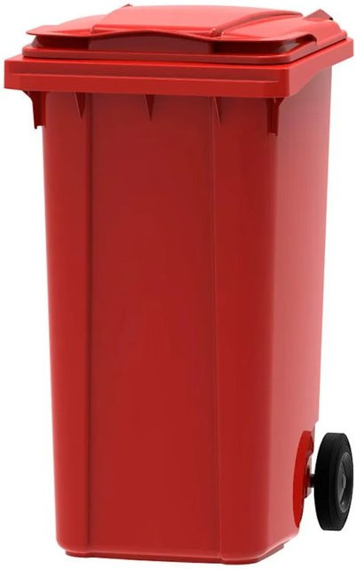 PROREGAL Mülltonne Müllgroßbehälter mit 2 Rädern, 240 Liter, Rot, Kunststoff, H x B x T: 107,9 x 58,3 x 73,7 cm - Bild 1