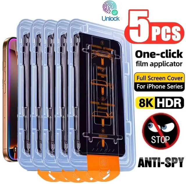 Sichtschutz-Displayschutzfolie für Xiaomi Poco X8 Pro Max, F8 Ultra und F8 Pro, Anti-Spy Panzerglasfolie, transparent - Bild 1