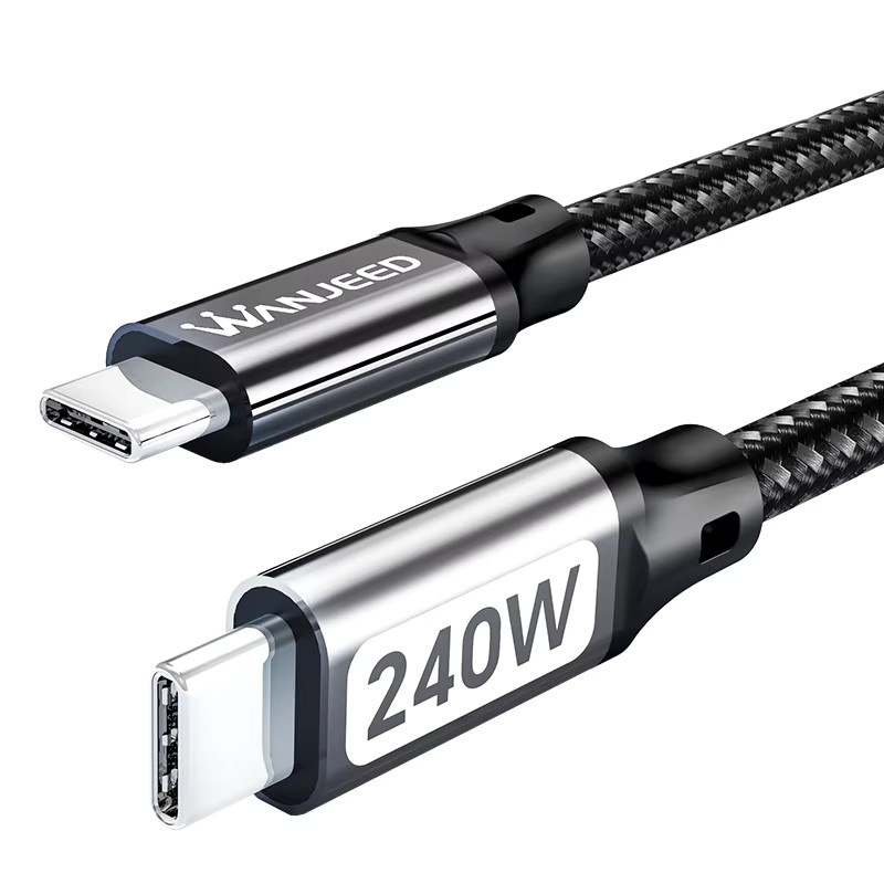 WANJEED USB4 USB-C-auf-USB-C-Kabel in Schwarz mit 40 Gbit/s Datenübertragung, 240 W 5 A PD-Schnellladung und 8K@120Hz Videoausgabe, geflochten - Bild 6