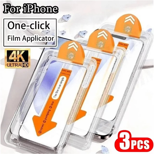 3er-Pack DIXSG Displayschutzfolie aus Glas für iPhone 17 16 15 14 13 12 11 Pro Max Plus Air XS XR, transparent - Bild 1