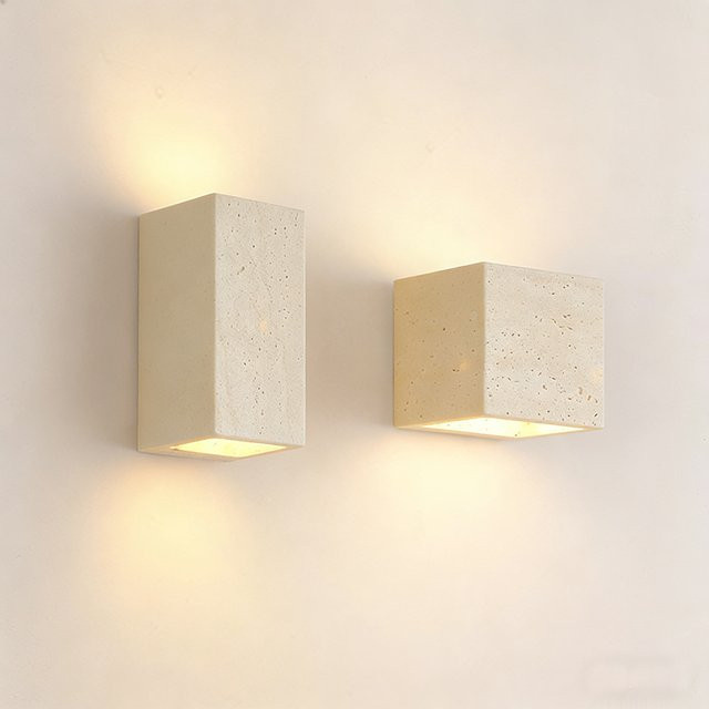 KINLAMS LED Wandleuchte im nordischen Design aus Stein als rechteckiger Auf- und Abwärtsstrahler für Innenräume - Bild 1