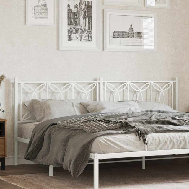 vidaXL Metall-Kopfteil in Weiß für das Schlafzimmer, B/T/H: 200 x 206 x 90 cm - Bild 2