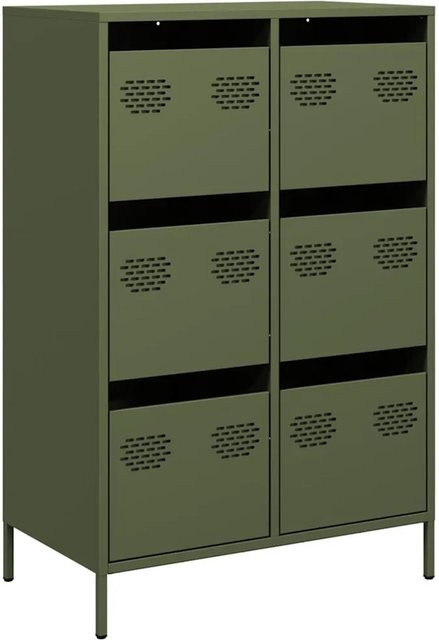 vidaXL Highboard aus kaltgewalztem Stahl in Grün, B/T/H: 68 x 39 x 101,5 cm - Bild 1