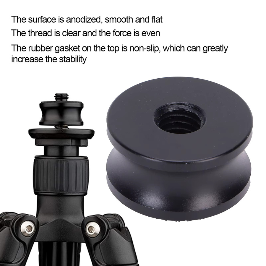 Qiilu Kamera-Adapter 3/8 Zoll Innengewinde auf 1/4 Zoll Außengewinde in Schwarz für Stativ, Einbeinstativ und Gimbal - Bild 3