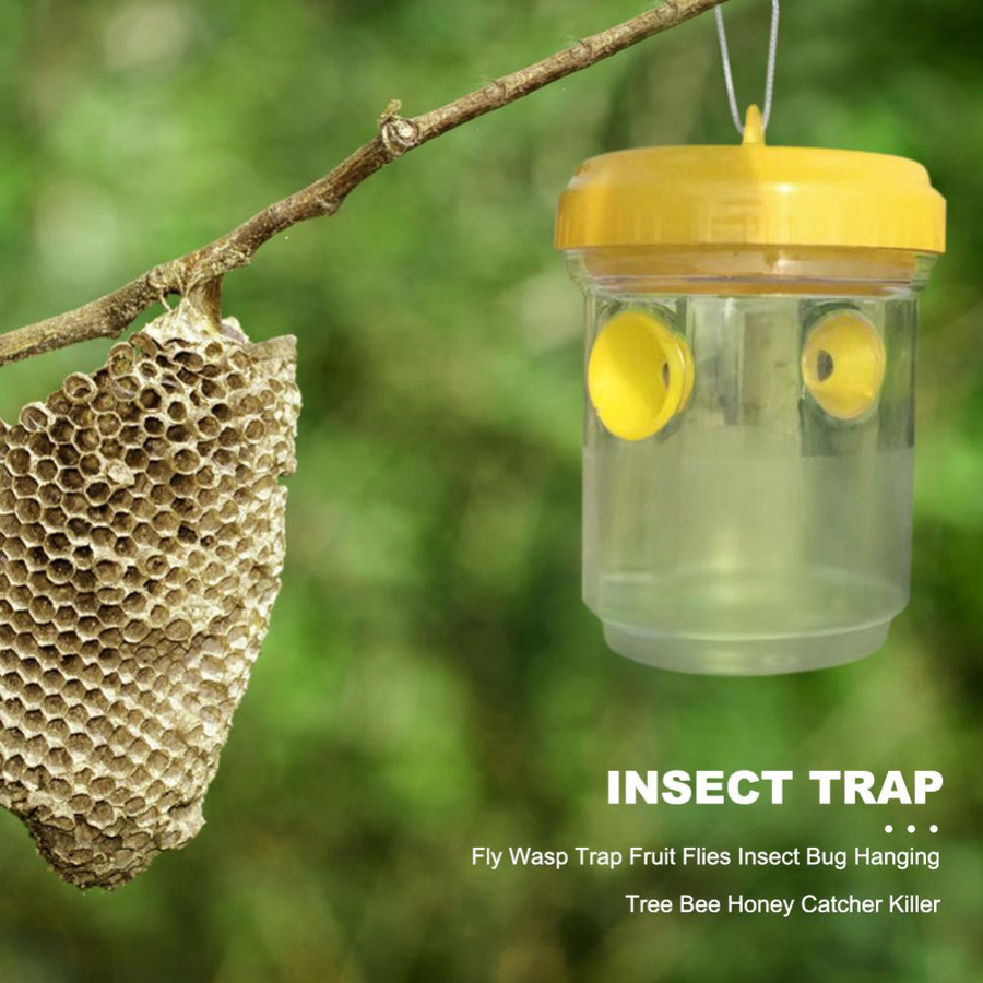 Wiederverwendbare Wespenfalle als hängender Wespenfänger und Insektenfänger für Wespen, Hornissen und Obst - Bild 2