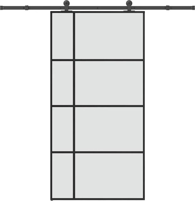 vidaXL Schiebetür aus ESG-Glas und Aluminium in Schwarz, B/H: 102,5 x 205 cm - Bild 1