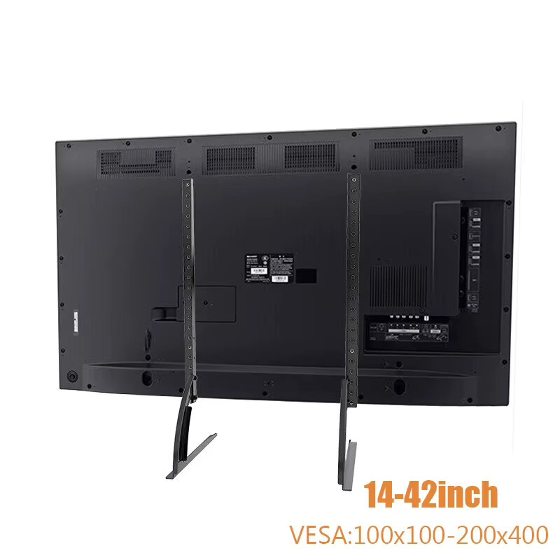 Universelle verstellbare TV-Ständerhalterung für 14 bis 42 Zoll Flachbildfernseher und Monitore in Schwarz, belastbar bis 30 kg - Bild 2