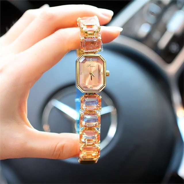 UTHAI Armbanduhr, Quarz, Edelstahl, rechteckig, Grau, Damen - Bild 1
