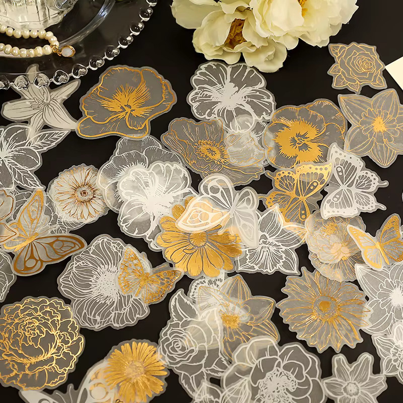 20 Blatt Collagenpapier mit Blumen- und Schmetterlingsmotiven in Multicolour für Bastelarbeiten und Literaturmaterialien - Bild 3