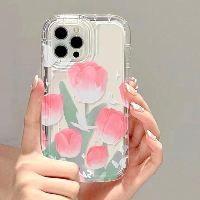 TUNEDEE Handyhülle mit Ölgemälde Blumen Design für iPhone 15 14 13 12 11 Pro Max Plus XR XS X 7 8 SE, stoßfest, transparent multicolour - Bild 1