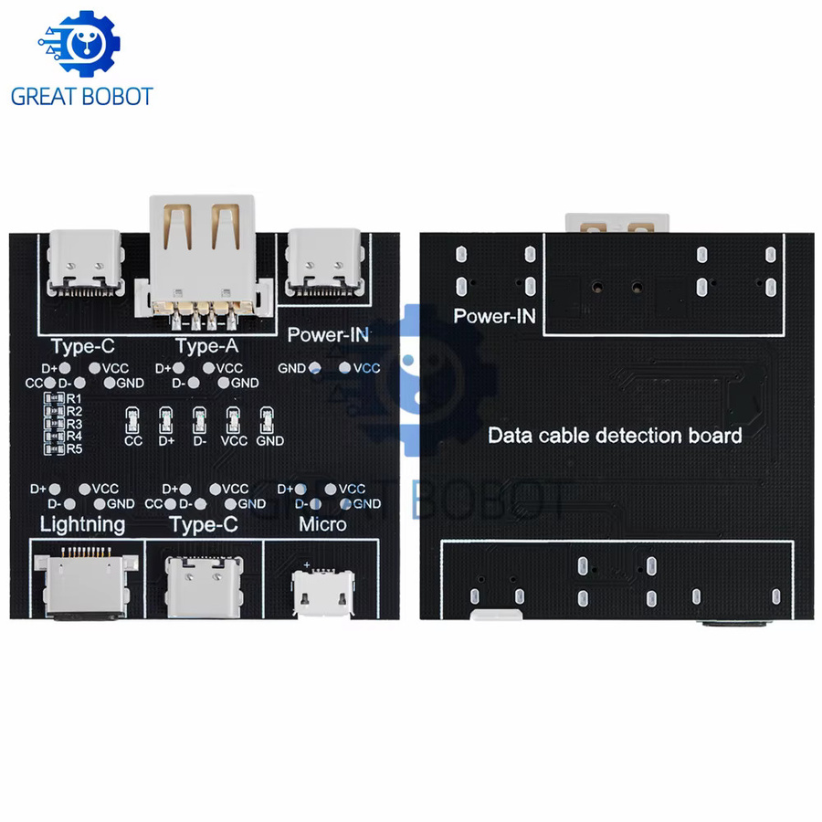 DT3 Datenkabel-Erkennungsplatine von baishundianzi in Schwarz zur Kurzschlussdiagnose für Micro-USB und USB-C Kabel (iOS und Android) - Bild 5