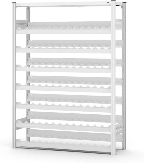 PROREGAL Weinregal Stecksystem T-Profil in Lichtgrau mit 7 Ebenen für 175 Flaschen, H x B x T: 175 x 130 x 30 cm - Bild 1