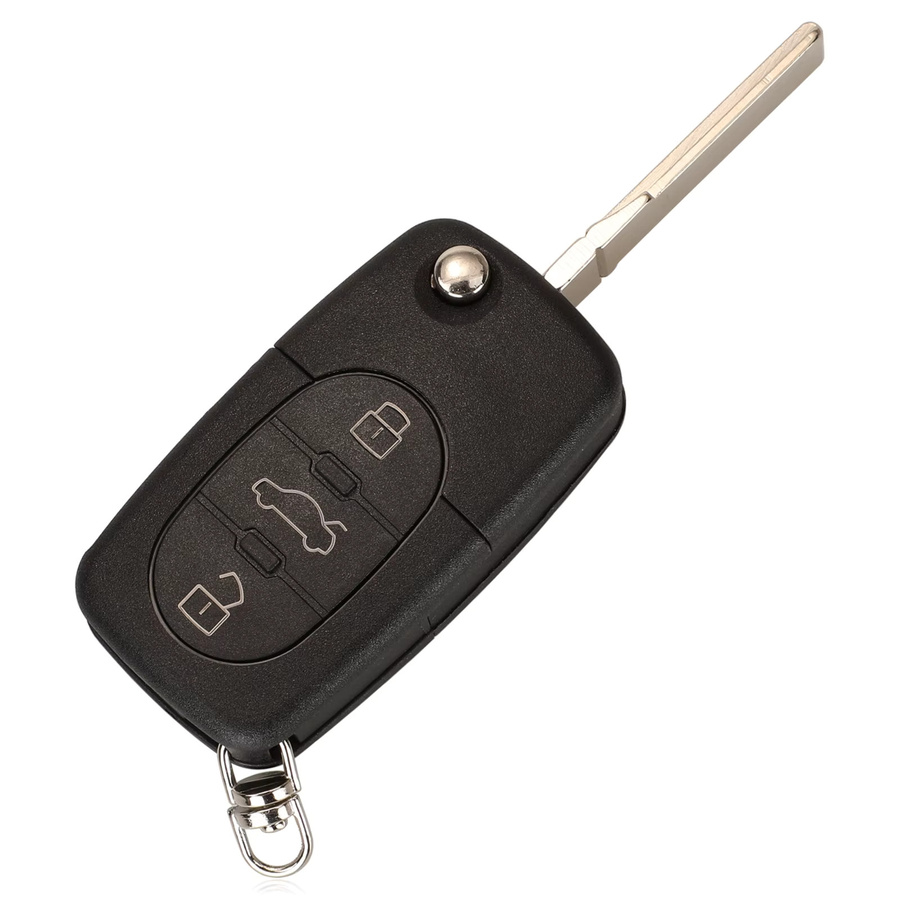 Jingyuqin Flip Remote Key Fob 433MHz ID48 Chip für Volkswagen VW Bora Passat Sitz Skoda in Schwarz - Bild 2