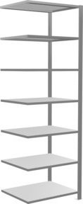 Schulte Anbauregal Büro-Steckregal MULTplus150, verzinkter Stahl, grau, 7 Fachböden, B/H/T: 230 x 230 x 75 x 60 cm - Bild 1