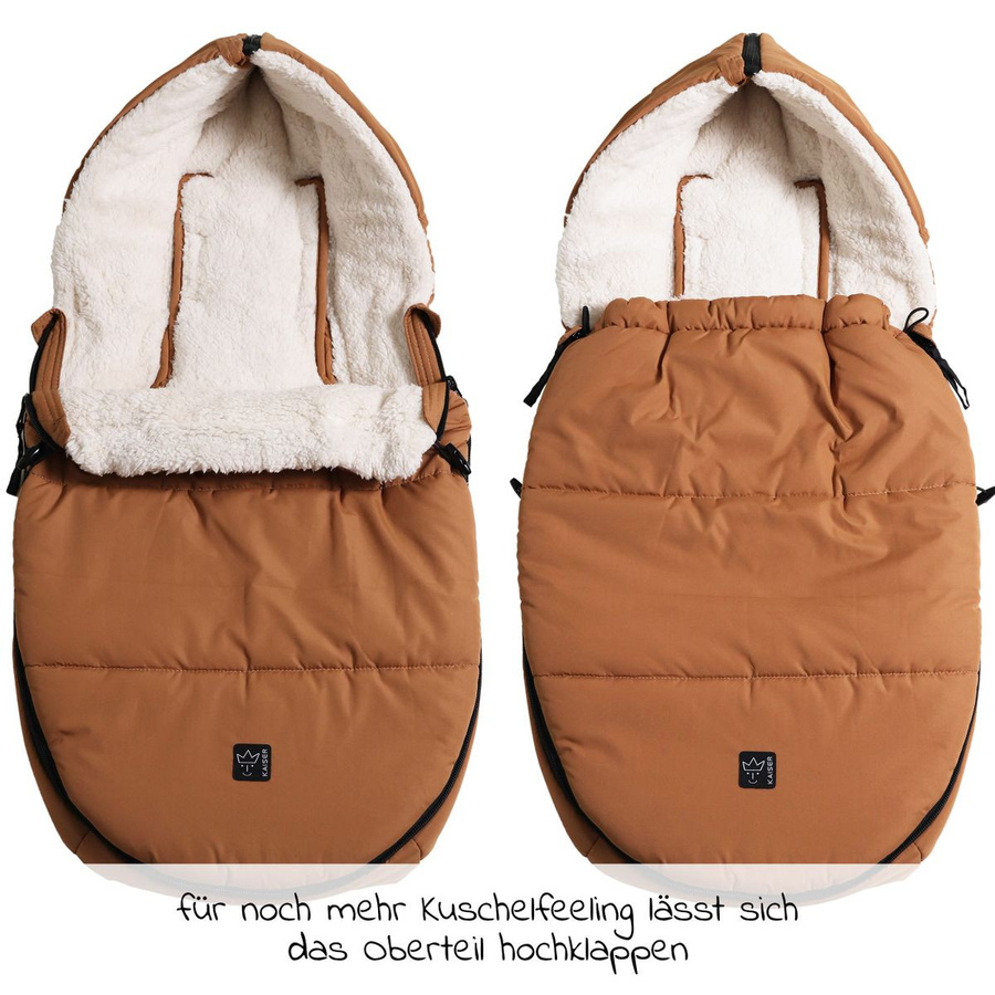 Kaiser Fleece-Fußsack Hoody 2.0 für Babyschale und Babywanne in Camel/Braun, B: 80 cm, T: 40 cm - Bild 4