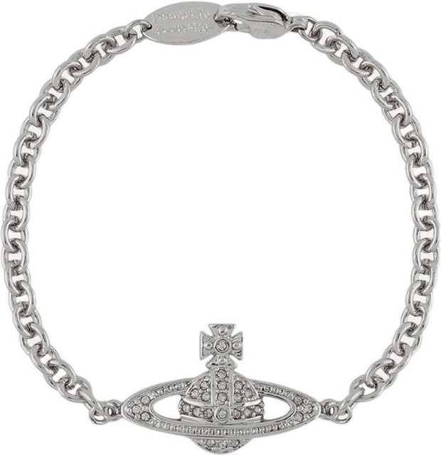 Vivienne Westwood Kette Armband, Messing, Silber, Herren, Kristall - Bild 1