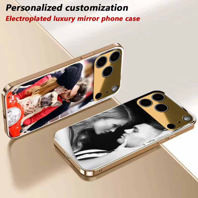 Personalisierte iPhone Handyhülle mit Fotospiegelglas in Gold für verschiedene Apple iPhone Modelle - Bild 5