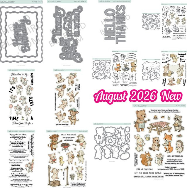 Hello Bluebird Klare Stempel und Stanzformen mit Waldtieren Maus Bär Fuchs und Schwein in Mehrfarbig für Scrapbooking und DIY-Basteln - Bild 1