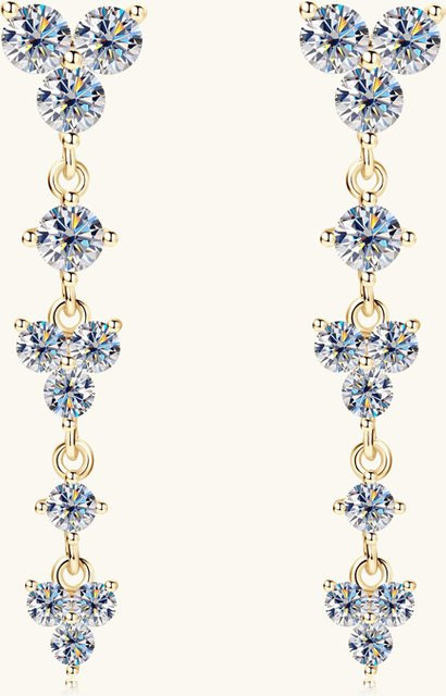 Iogou Ohrringe, 925 Silber, Moissanite, Zirkonia, Damen - Bild 1