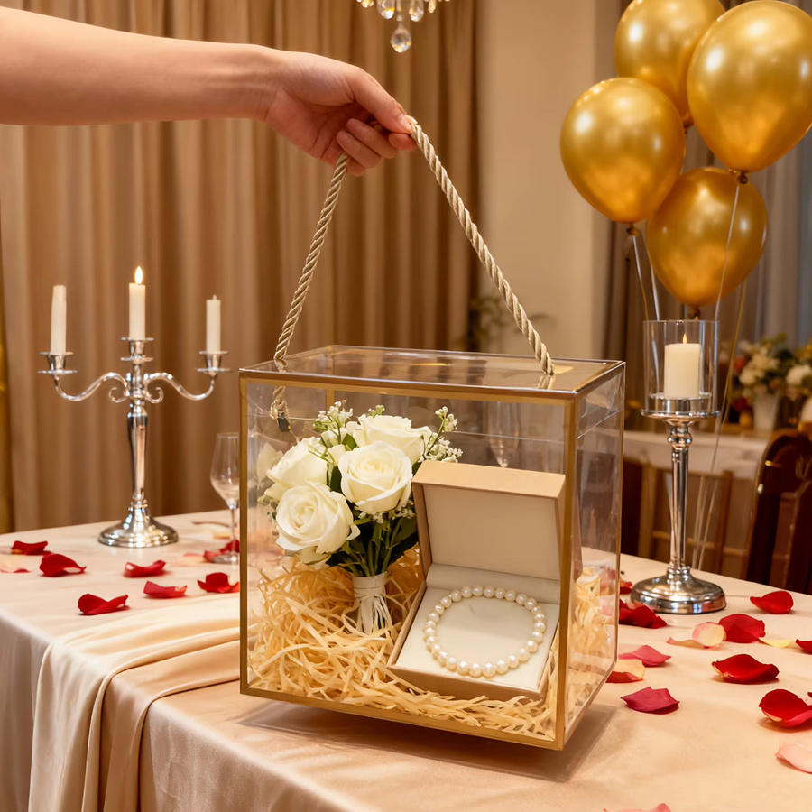 10 Geschenkboxen aus PVC-Kunststoff mit Griffen und laminiertem Design - Bild 4