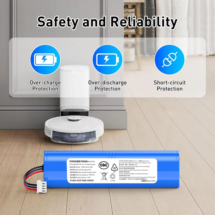 Ecovacs Ersatzakku 3500 mAh Li-Ion 14,4 V für Deebot Ozmo 900 901 905 930 937 und Deebot N5 N8 Roboter-Staubsauger - Bild 3