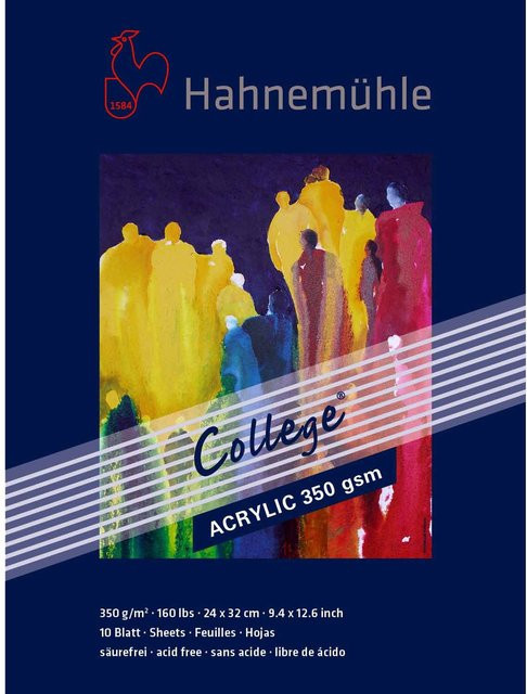 Hahnemühle Acrylmalkarton College Naturweiß 10 Blatt B: 24 cm, H: 32 cm - Bild 1