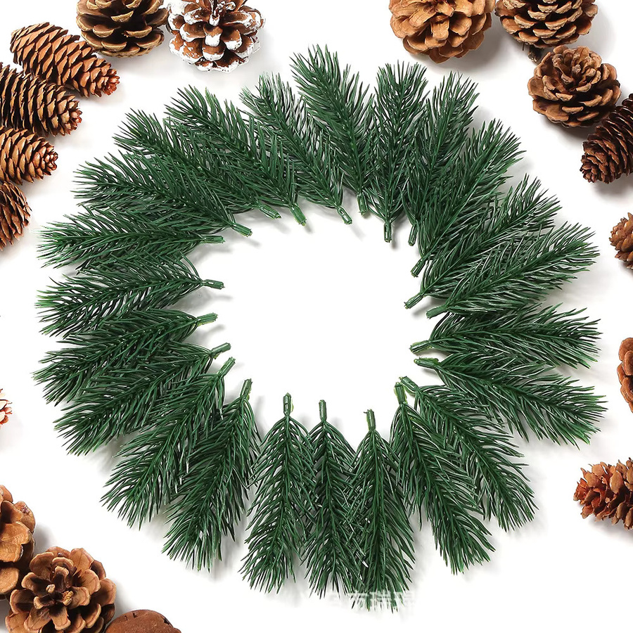 50 Stück künstliche Kiefernzweige von DUTRIEUX in Grün für Weihnachtsbaum, Kranz und Tischdekoration - Bild 2