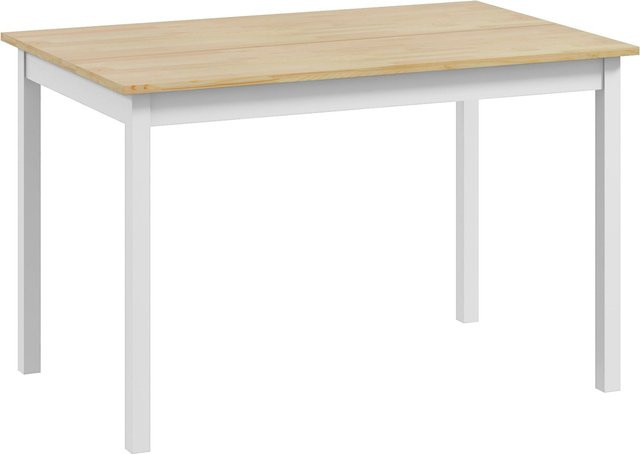 HOMCOM Esstisch im Landhaus-Stil aus Kiefernholz für 4 Personen, rechteckiger Küchentisch in Natur, B/T/H: 120 x 75 cm - Bild 1