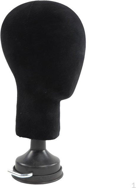 Schaumstoffkopf mit Ständer für Perückenherstellung, Black - Bild 1