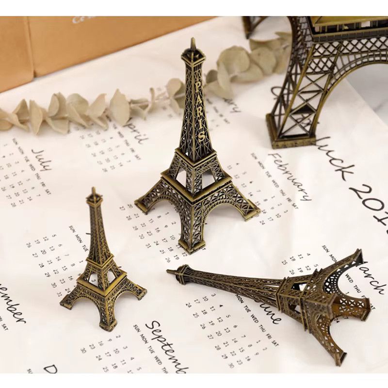 Otmagelu Eiffelturm Metall Vintage Figur als Tischdeko und Schreibtisch-Ornament, Höhe: 32 cm - Bild 3