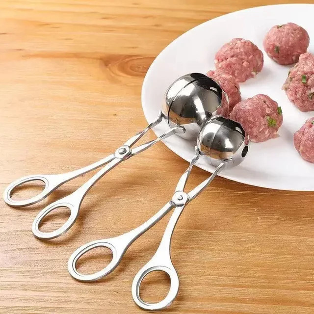 DUTRIEUX Fleischbällchenformer aus Edelstahl in Silber für Fleisch, Reis und Gemüse als runde Form und Klemme - Bild 1
