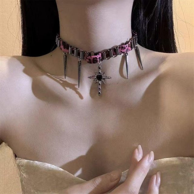 Timeless Goods Choker Halskette, Leopardenmuster, Brown, Unisex - Bild 1