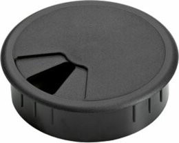 Hettich Kabeldurchlass aus Kunststoff, Durchmesser: 80 mm, schwarz - Bild 1