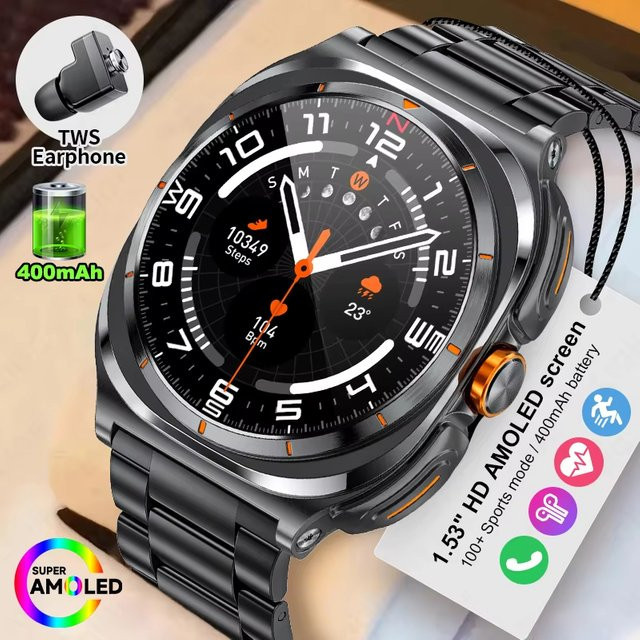 BOALZETD Smartwatch, Edelstahl, Silber, GPS, Schwarz - Bild 1