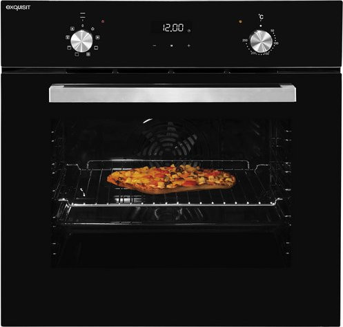 Exquisit Einbaubackofen EBE 657-2H in Schwarz mit 59 l Volumen - Bild 1