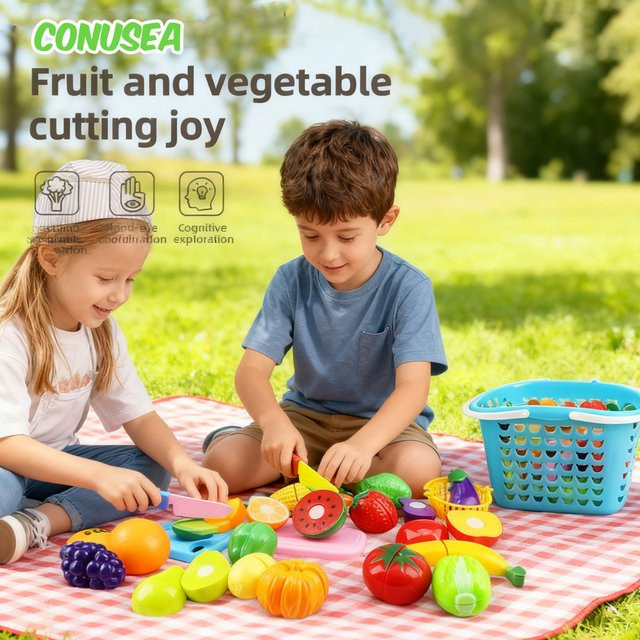 CONUSEA Küche Spielzeug Set, Obst Gemüse, Mädchen Spielzeug, Bunt / Mehrfarbig - Bild 1