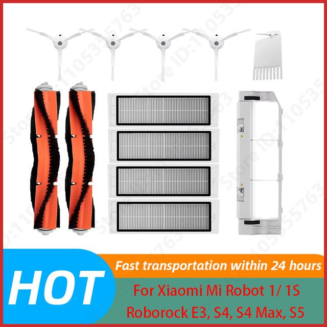Ersatzteil-Set für Xiaomi Mi Roboterstaubsauger und Roborock Modelle mit Hauptbürste, Seitenbürste und Filter - Bild 1