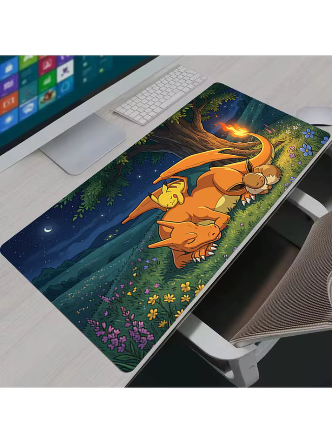 Bandai Pikachu Anime Mauspad Multicolour Gaming Schreibtischunterlage für PC und Tastatur - Bild 2