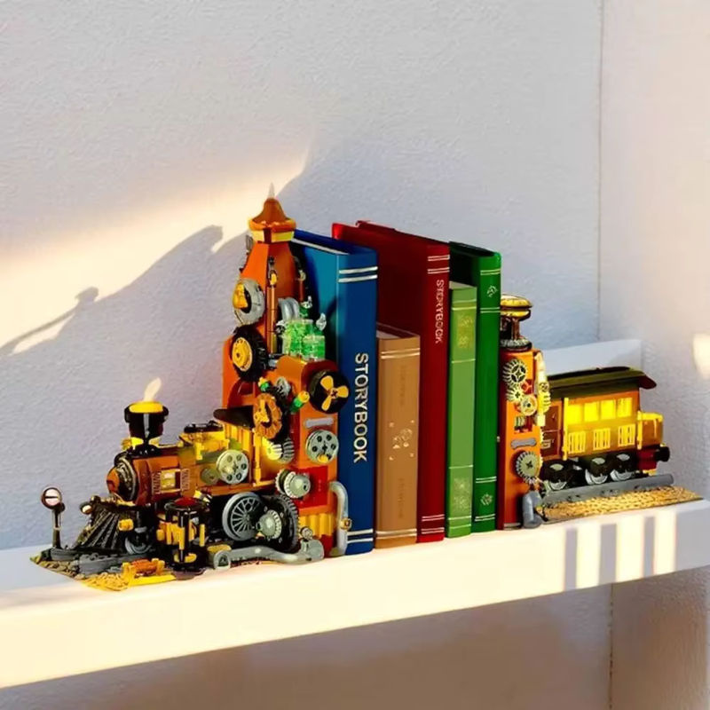 CETYL Retro-Dampfzug-Bauset Steampunk-Modell aus Kunststoff in Mehrfarbig als dekorative Buchstützen - Bild 3