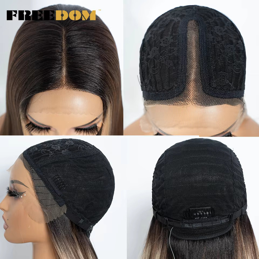 FREEDOM Synthetische Lace-Front-Perücke, Ombre-Braun, 30 Zoll, Damen - Bild 3