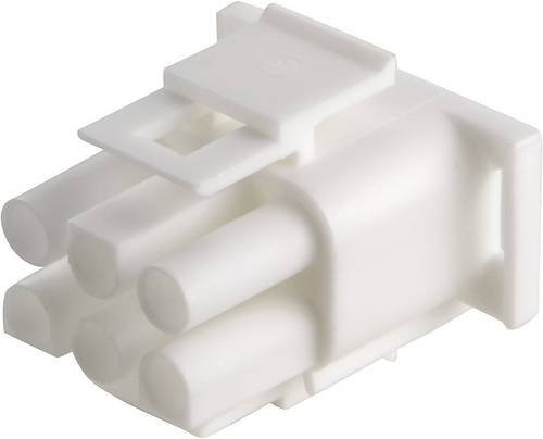 TE Connectivity Universal-MATE-N-LOK Stiftgehäuse-Kabel in Weiß, 6 Polzahl, Rastermaß: 6,35 mm, Artikelnummer 350715-4 - Bild 1
