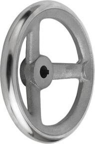 KIPP Handrad DIN950 aus Grauguss mit Passbohrung 10H7, Durchmesser: 80 mm, Farbe: Silber - Bild 1