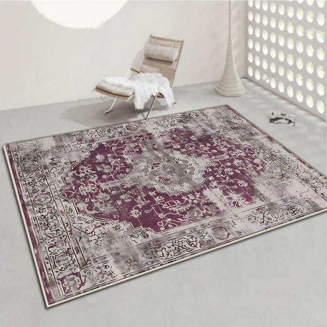 Karpetti Teppich im amerikanischen Persien-Stil, lila, geometrisch, waschbar und rutschfest, B/T: 60 x 90 cm - Bild 1