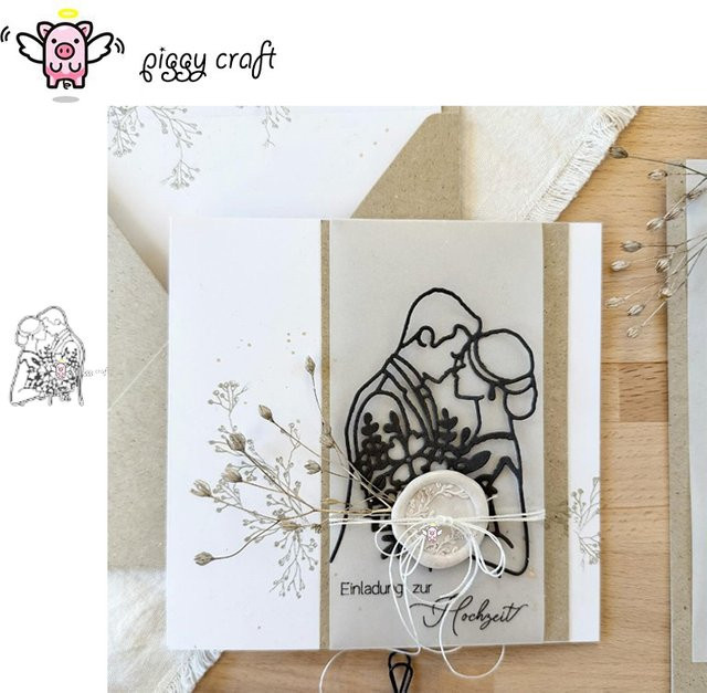 Piggy Craft Metall-Stanzform Braut und Bräutigam für Scrapbook und Bastelarbeiten - Bild 1