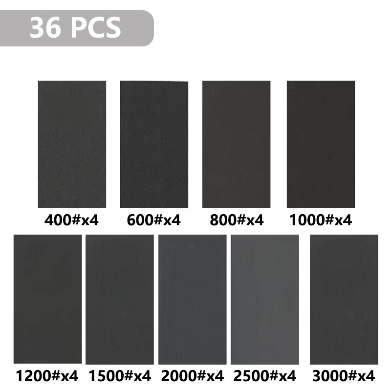 XCAN 36-teiliges Nass-Trocken-Schleifpapier-Set für Holz und Metall mit Körnungen von 400 bis 3000 - Bild 6