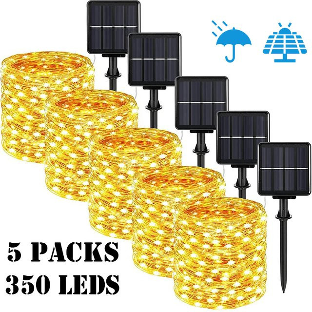 Solar LED String Light Warmweiß Wasserdicht für Garten Terrasse und Outdoor-Dekoration - Bild 1