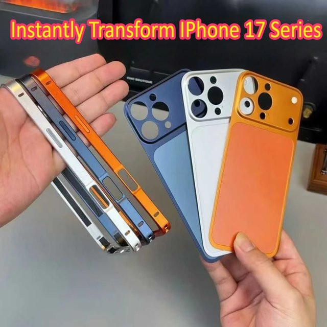 Aluminium Legierung Rahmen Backplane Schutzhülle für Apple iPhone 13 14 15 16 Pro Max und iPhone 17 Serie in Silver und Black - Bild 1