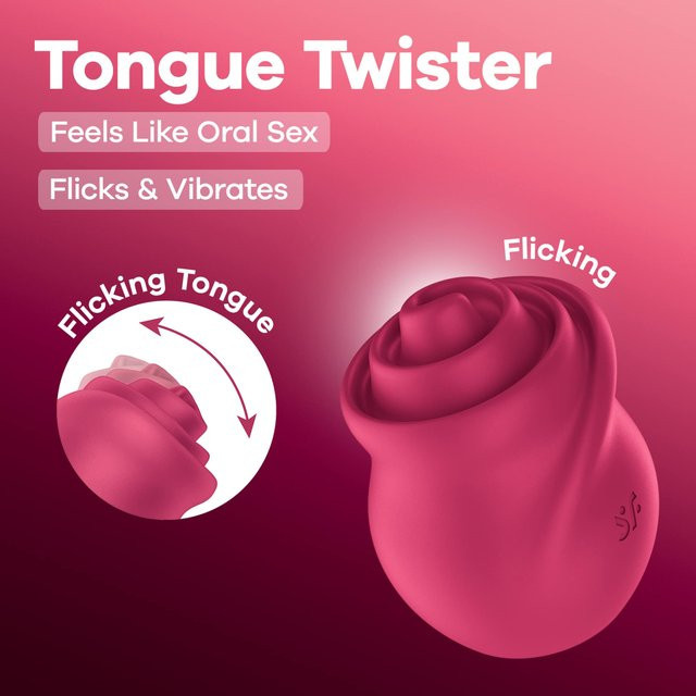 Satisfyer Tongue Twister in Rot und Pink, 9 cm - Bild 1