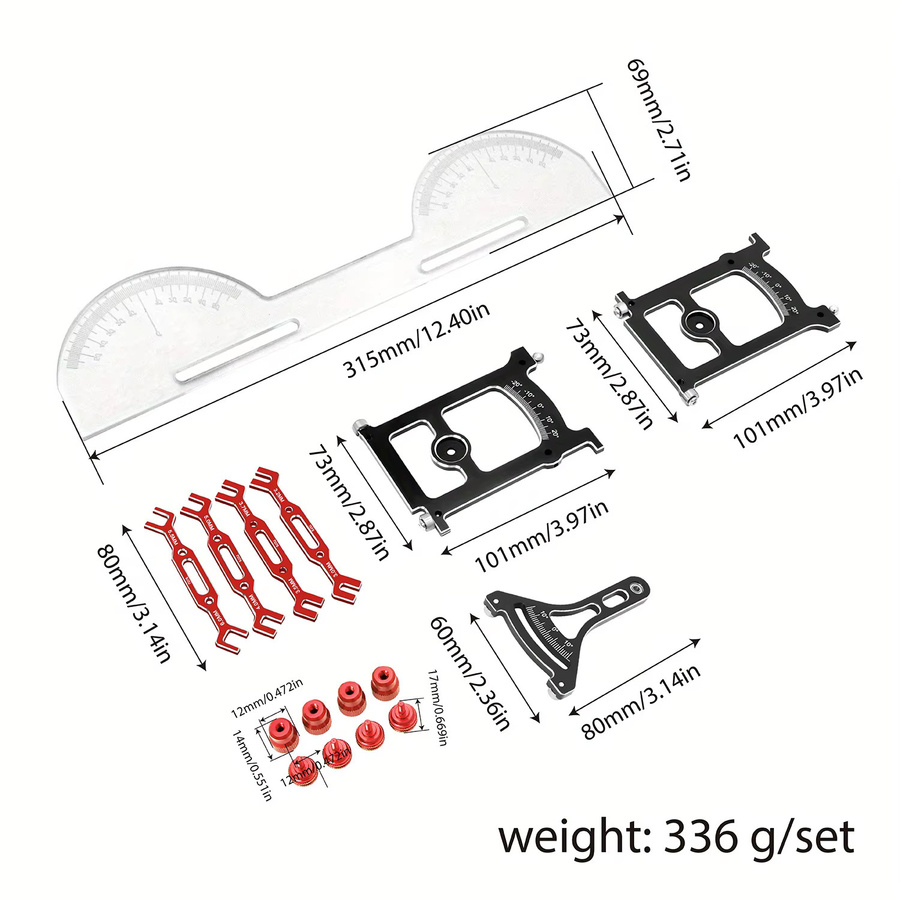FACSNY Aluminium-Chassis-Setup-System, Messwerkzeug-Set, Metall, 1:10, Zubehör - Bild 2